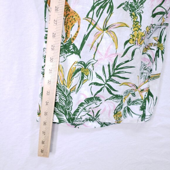 Rachel Zoe 100% Linen Multicolor Jungle Cheetah Monkey Wide Leg Modified Pants - Picture 6 of 14